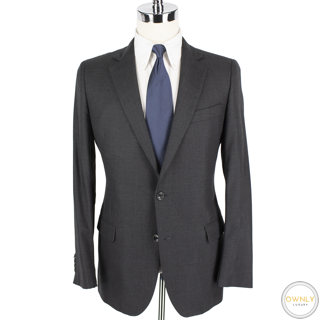 Brooks Brothers Fitzgerald Grey Saxxon Wool MiUSA Flat Front 2Btn Suit 40R