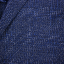 NWT Sartorio Napoli Kiton Blue Wool Plaid Static Patch Pkts 2Btn Jacket 42R