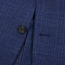 NWT Sartorio Napoli Kiton Blue Wool Plaid Static Patch Pkts 2Btn Jacket 42R