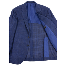 NWT Sartorio Napoli Kiton Blue Wool Plaid Static Patch Pkts 2Btn Jacket 42R