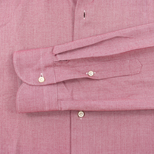 NWT CURRENT Boglioli Magenta White Cotton Herringbone Spread Dress Shirt 17.5