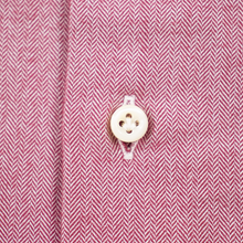 NWT CURRENT Boglioli Magenta White Cotton Herringbone Spread Dress Shirt 17.5