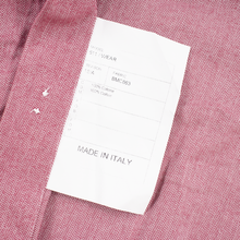 NWT CURRENT Boglioli Magenta White Cotton Herringbone Spread Dress Shirt 17.5