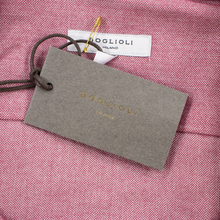 NWT CURRENT Boglioli Magenta White Cotton Herringbone Spread Dress Shirt 17.5