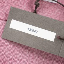 NWT CURRENT Boglioli Magenta White Cotton Herringbone Spread Dress Shirt 17.5