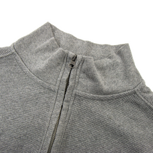Polo Ralph Lauren Fossil Grey Cotton Textured Half Zip Mock Neck Sweater XL