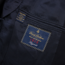 Brooks Brothers Fitzgerald Navy Saxxon Wool Herringbone Flat F. 2Btn Suit 36S