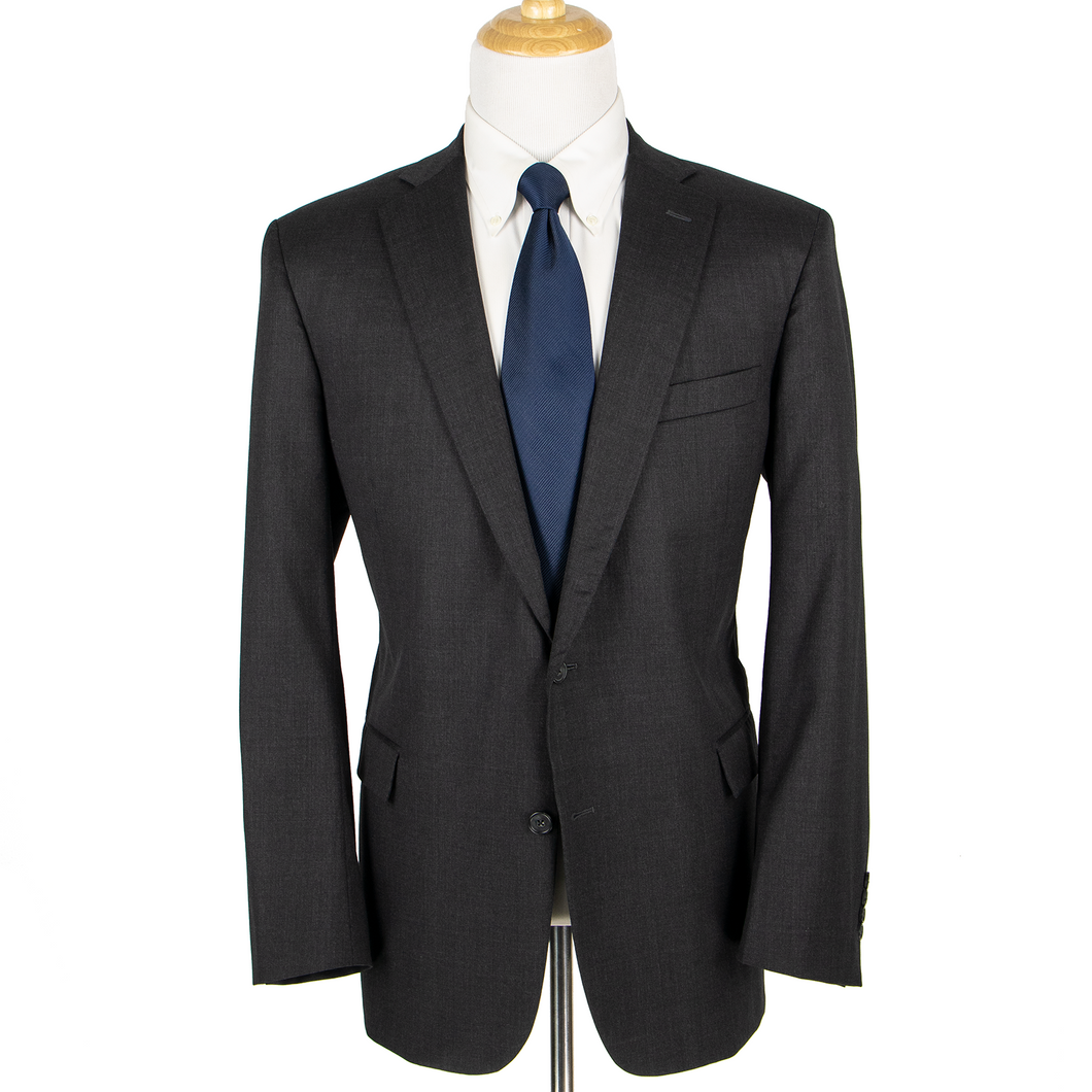 Brooks Brothers Regent Charcoal Trabaldo T. Wool Vented Flat F. 2Btn Suit 44L
