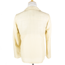 NWT Schiatti & Co. Cream Silk Linen Top Stitch Unstructured Lightweight Jacket