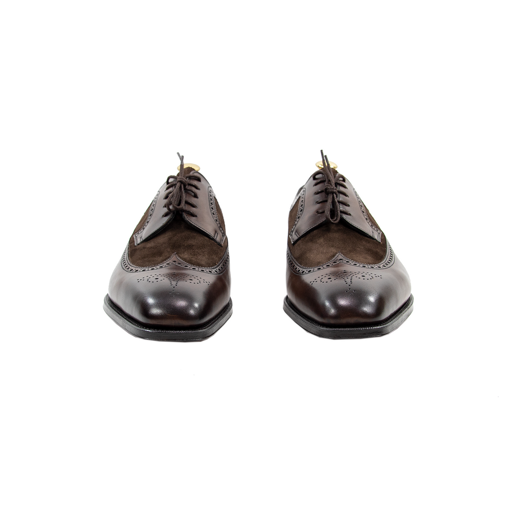 NIB $1605 Edward Green Harrogate E888 Dark Oak Mink Suede