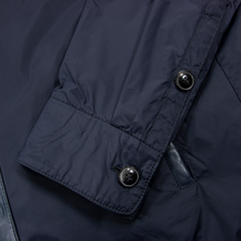 NWT Schiatti Club Navy Blue Nylon Leather Trim Unstructured Blouson Jacket