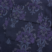 NWT $354 Needles Blue Cupra Silk Rayon Ornament Jacquard Vacation Camp Shirt S