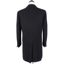 Etro Navy Blue Wool Double Faced Vented Top Stitch Italy Overcoat 42US