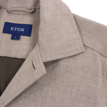 NWOT Eton Taupe Cotton Woven Lined Two Patch Chest Pkts Shacket Shirt Jacket S