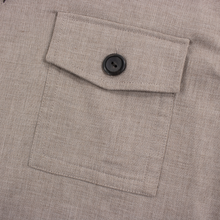 NWOT Eton Taupe Cotton Woven Lined Two Patch Chest Pkts Shacket Shirt Jacket S