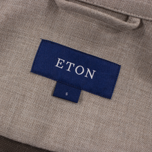 NWOT Eton Taupe Cotton Woven Lined Two Patch Chest Pkts Shacket Shirt Jacket S