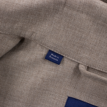 NWOT Eton Taupe Cotton Woven Lined Two Patch Chest Pkts Shacket Shirt Jacket S