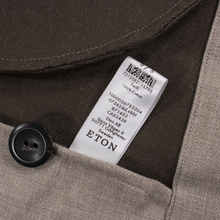 NWOT Eton Taupe Cotton Woven Lined Two Patch Chest Pkts Shacket Shirt Jacket S