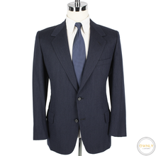 Oxxford Blue Grey Worsted Wool Herringbone Vented 2Btn Jacket 42R