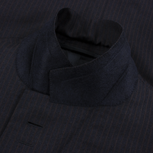 Luciano Barbera Blue Wool Striped Italy Dual Vents Full Canvas Suit 44R