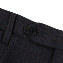 Luciano Barbera Blue Wool Striped Italy Dual Vents Full Canvas Suit 44R