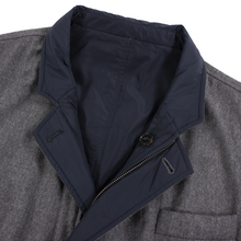 J. Hilburn Grey Blue Wool Polyester Reversible Padded Jacket 2XLT