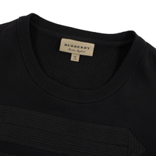 CURRENT Burberry Black Cotton Polyester Piped Crew Neck Sweater XXL