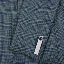 NWT Enrico Coveri Green Blue Wool Glen Plaid Patch Pkts Handmade Jacket 38R