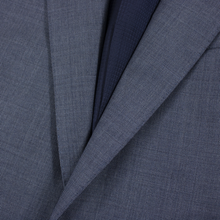 NWT CURRENT $1695 Emporio Armani Blue Wool Sharkskin Flat Front 2Btn Suit 40R