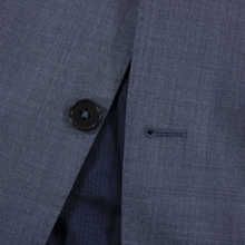 NWT CURRENT $1695 Emporio Armani Blue Wool Sharkskin Flat Front 2Btn Suit 40R