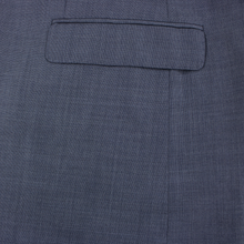 NWT CURRENT $1695 Emporio Armani Blue Wool Sharkskin Flat Front 2Btn Suit 40R