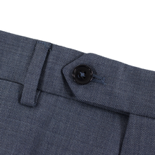 NWT CURRENT $1695 Emporio Armani Blue Wool Sharkskin Flat Front 2Btn Suit 40R