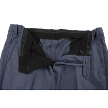 NWT CURRENT $1695 Emporio Armani Blue Wool Sharkskin Flat Front 2Btn Suit 40R