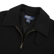 VINTAGE Polo Ralph Lauren Black Wool Quilted Lining Blouson Jacket Small