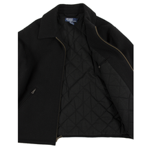 VINTAGE Polo Ralph Lauren Black Wool Quilted Lining Blouson Jacket Small