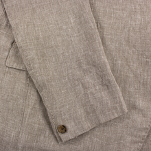 Eleventy Brown Linen Wool Silk Woven Static Italy Dual Vents 2Btn Jacket 40R