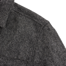 NWT $595 Sid Mashburn Grey Black Wool H-Bone Tweed Unlined Military Jacket S