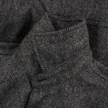 NWT $595 Sid Mashburn Grey Black Wool H-Bone Tweed Unlined Military Jacket S