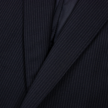 LNWOT Ralph Lauren Black Label Navy Blue Wool Pinstriped F. Front Suit 2Btn 46R