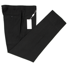 NWT Stile Italiano Black Linen Wool Unlined Flat Front Pants 34W/50EU