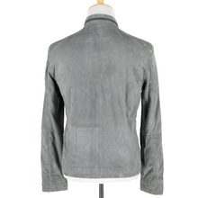 NWT John Varvatos Thunder Grey Suede Leather Unstructured Mock Neck Jacket M