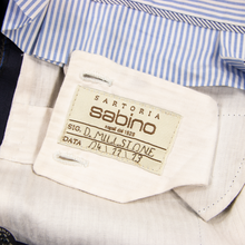 Sartoria Sabino Navy Blue Wool Twill Unlined Flat Front Dress Pants 34W