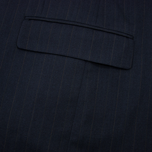Burberry Navy Blue Wool Striped Woven Lined Vented Pleated 2Btn Suit 42L