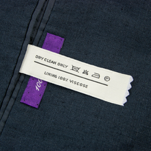 Ralph Lauren Purple Label Blue Linen Slubby Glossy Triple Patch Pkt Jacket 42L