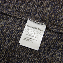 NWOT Zegna Brown Blue Yak Fur Wool Shawl Rib Knit Thick Sweater Jacket 50EU/M