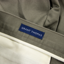 Grant Thomas Olive Cotton Twill Unlined Flat Front Chino Pants 38W