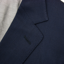 LNWOT Zegna Travel Blue Wool Silk Pique Half Lined Vented 10-Pockets Jacket 40R