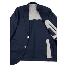 LNWOT Zegna Travel Blue Wool Silk Pique Half Lined Vented 10-Pockets Jacket 40R