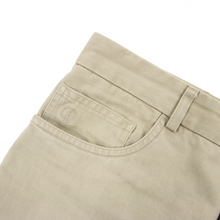 Dunhill Tan White Cotton Leather Jacron 5-Pocket Jean Cut Pants 31W