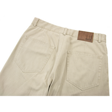 Dunhill Tan White Cotton Leather Jacron 5-Pocket Jean Cut Pants 31W
